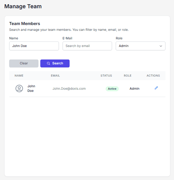 Team Manage