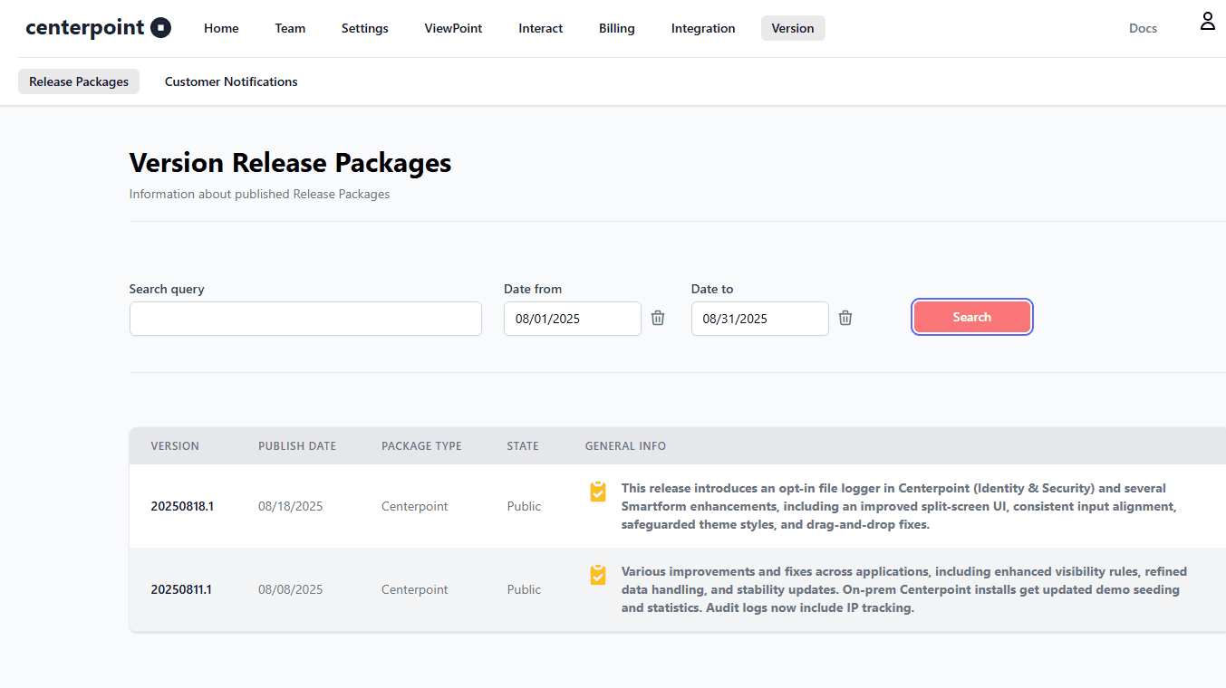 Admin_version_Release_Packages