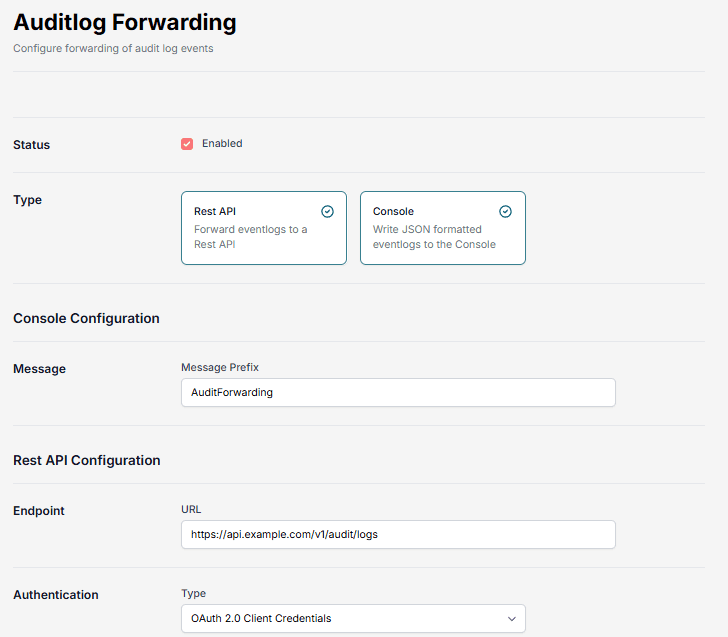Audit Forwarding