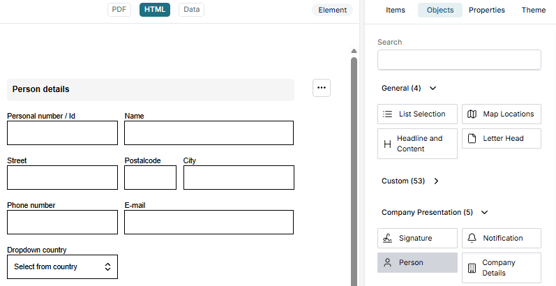 Studio Elements Data Table