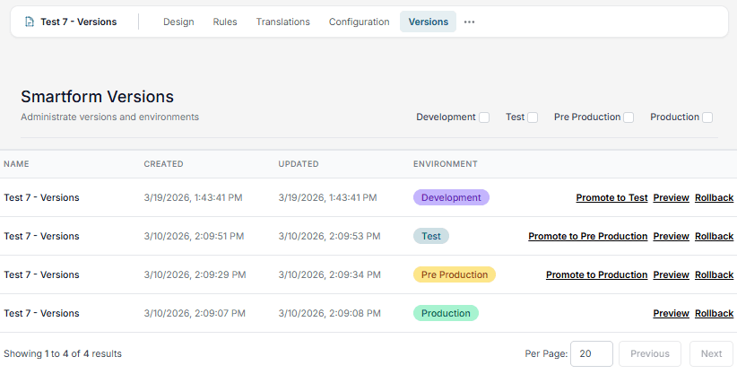 Smartforms Versions