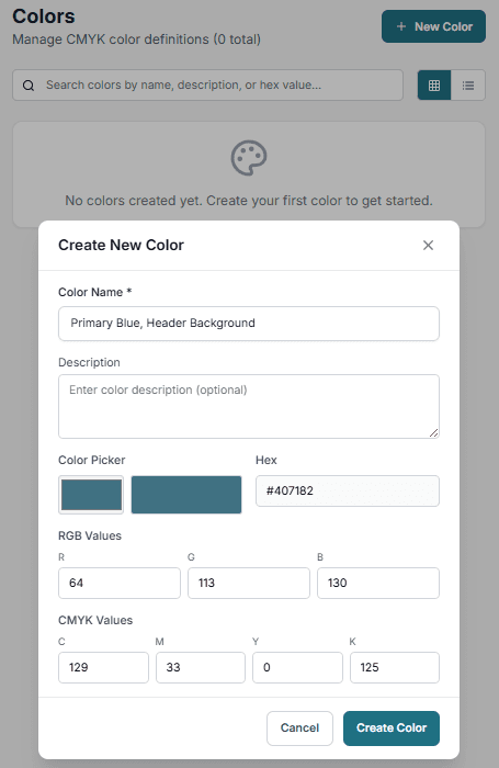 Create color