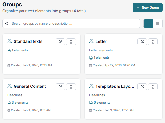 Groups overview