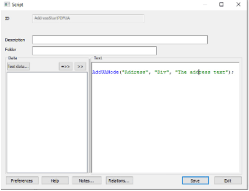 Address field script