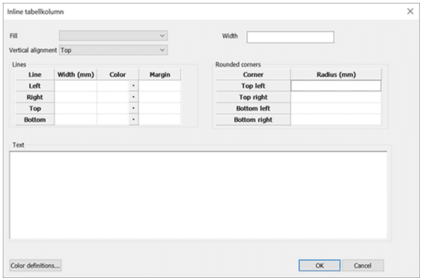 Inline table insert column