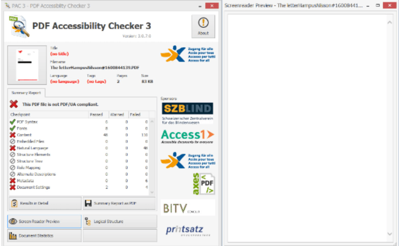 Accessibility checker