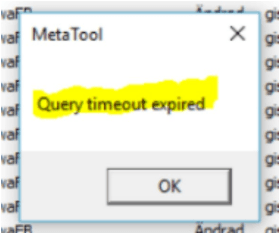 Query timeout expired