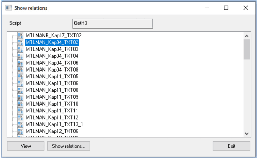 Show relations script
