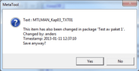 Confirmation of check out of an item already checked out to another package